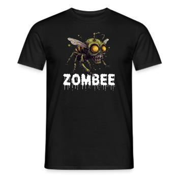 Zombee Halloween Horror Monster Zombie Bee Flower - Men's T-Shirt - black - Front - AI Model Male 178 light (178cm)