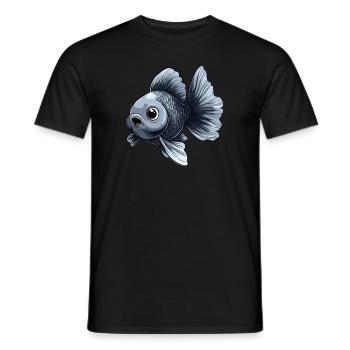 Poisson rouge à queue voilée argentée - T-shirt homme - noir - Devant - AI Model Male 178 light (178cm)