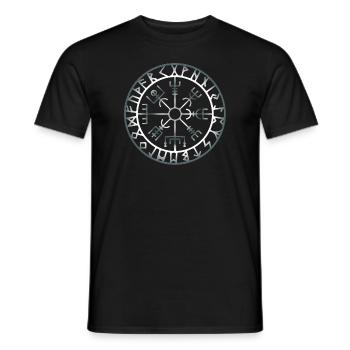 metallic vegvisir - Men's T-Shirt - black - Front - AI Model Male 178 light (178cm)