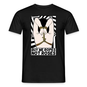 ART POP-ART ÉROTIQUE SEXY SHIBARI BONDAGE GIRL - T-shirt homme - noir - Devant - AI Model Male 178 light (178cm)
