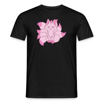 Kitsune Fuchs - Männer T-Shirt - Schwarz - Vorne - AI Model Male 178 light (178cm)
