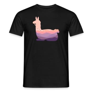 Lama - Männer T-Shirt - Schwarz - Vorne - AI Model Male 178 light (178cm)