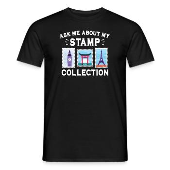 Stamp collecting - Men's T-Shirt - black - Front - AI Model Male 178 light (178cm)