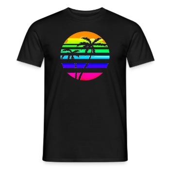 Palmen | Sommer | Sonne | Urlaub - Männer T-Shirt - Schwarz - Vorne - AI Model Male 178 light (178cm)