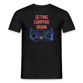 Getting Campfire Drunk Camping Party Camper - Men's T-Shirt - black - Front - AI Model Male 178 light (178cm)