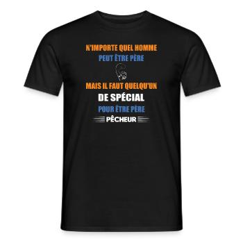 N'importe quel homme peut être père pêcheur - T-shirt homme - noir - Devant - AI Model Male 178 light (178cm)