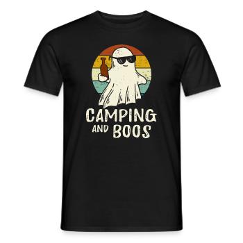 Camping und Boos Halloween Geist Bier Party - Männer T-Shirt - Schwarz - Vorne - AI Model Male 178 light (178cm)