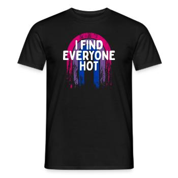 I Find Everyone Hot Bisexual Sayings Bi Quotes - Men's T-Shirt - black - Front - AI Model Male 178 light (178cm)