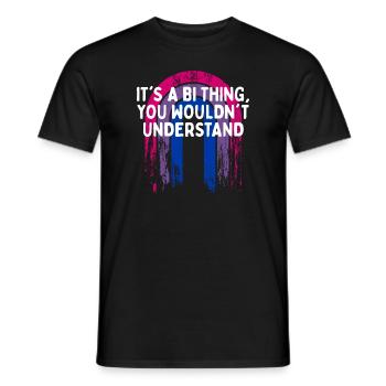 Bi chose que vous ne comprendrez pas Bisexuel LGBTQ Bi - T-shirt homme - noir - Devant - AI Model Male 178 light (178cm)