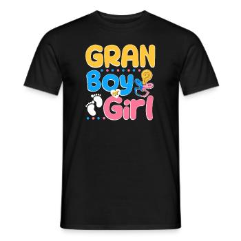 Pink or Blue Gran Loves You Best Grandma Ever - Männer T-Shirt - Schwarz - Vorne - AI Model Male 178 light (178cm)