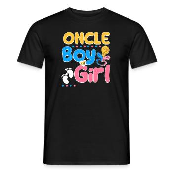 Pink or Blue Oncle Loves You Best Uncle Ever - Männer T-Shirt - Schwarz - Vorne - AI Model Male 178 light (178cm)