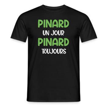 Pinard un jour - cadeau homme femme humour drôle - T-shirt homme - noir - Devant - AI Model Male 178 light (178cm)