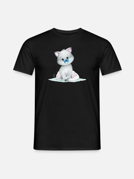 Cute arctic fox - Men's T-Shirt - black