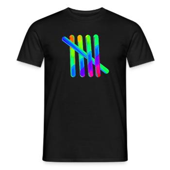 5 | Fünf Striche | Zählen | Symbol | Streifen - Männer T-Shirt - Schwarz - Vorne - AI Model Male 178 light (178cm)