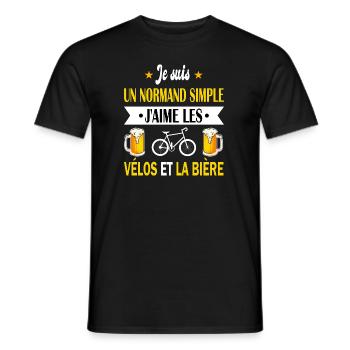 Maillot normand cyclistes vélos et la bière humour - T-shirt homme - noir - Devant - AI Model Male 178 light (178cm)