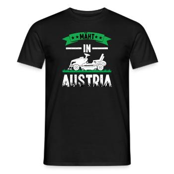 Mäht in Austria Herzschlag Rasenmähen Garten - Männer T-Shirt - Schwarz - Vorne - AI Model Male 178 light (178cm)