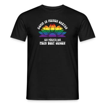 Bunter Garten Blumenbeet Gärtner Gartenliebhaber - Männer T-Shirt - Schwarz - Vorne - AI Model Male 178 light (178cm)