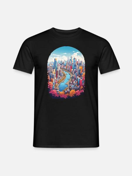Paysage urbain - T-shirt homme - noir