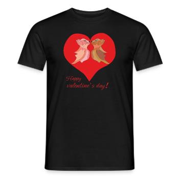 Happy Valentine's Day! - Men's T-Shirt - black - Front - AI Model Male 178 light (178cm)