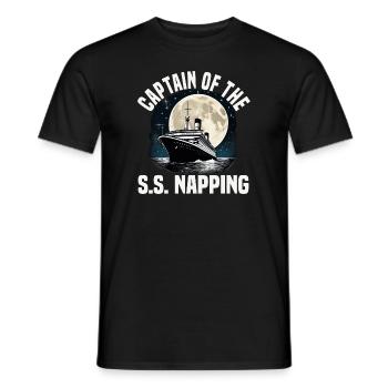Captain Of Napping Cruise Ship Vacation Group - Men's T-Shirt - black - Front - AI Model Male 178 light (178cm)