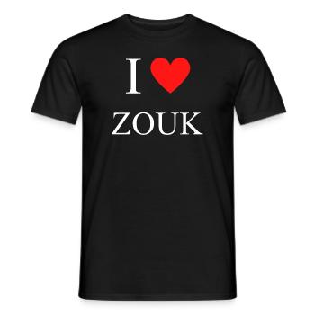 I Love White Zouk and Red Heart - Men's T-Shirt - black - Front - AI Model Male 178 light (178cm)