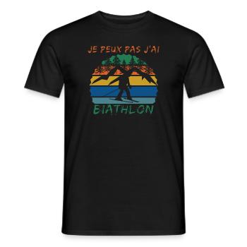 Je peux pas j'ai Biathlon - T-shirt homme - noir - Devant - AI Model Male 178 light (178cm)