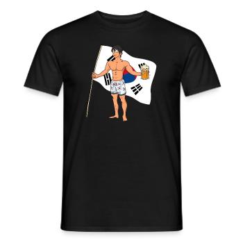 South Korean Hot Boy - Men's T-Shirt - black - Front - AI Model Male 178 light (178cm)