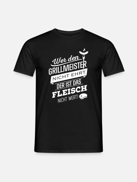 Wer den Grillmeister nich - Männer T-Shirt - Schwarz