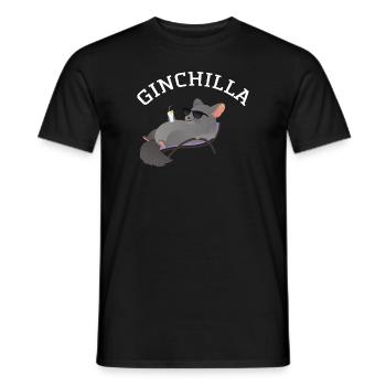 Ginchilla - Funny Chinchilla With Gin Drink - T-shirt homme - noir - Devant - AI Model Male 178 light (178cm)