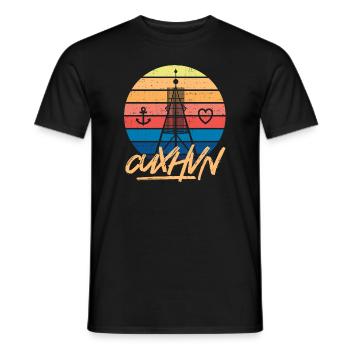 Cuxhaven Kugelbake Anker Herz Maritim cuxhvn - Männer T-Shirt - Schwarz - Vorne - AI Model Male 178 light (178cm)