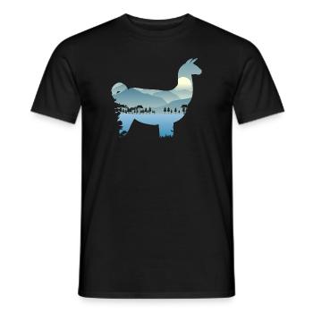 Lama - Männer T-Shirt - Schwarz - Vorne - AI Model Male 178 light (178cm)