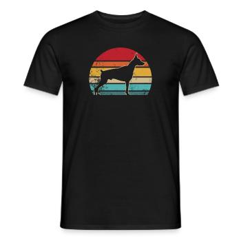 Dobermann Retro - Männer T-Shirt - Schwarz - Vorne - AI Model Male 178 light (178cm)