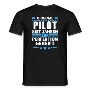 Pilote mûri à la perfection - T-shirt homme - noir - Devant - AI Model Male 178 light (178cm)