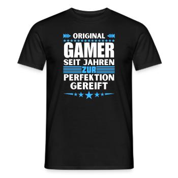 Gamers Matured to Perfection - Men's T-Shirt - black - Front - AI Model Male 178 light (178cm)