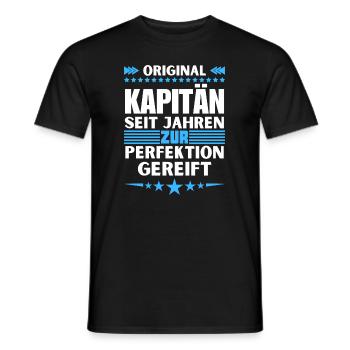 Captain matured to perfection - Men's T-Shirt - black - Front - AI Model Male 178 light (178cm)