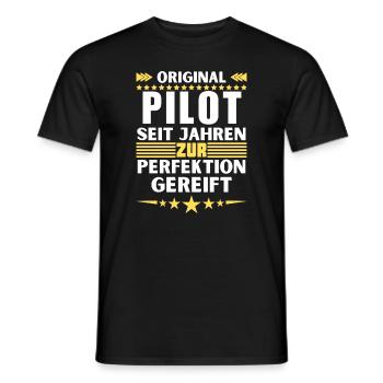 Pilote mûri à la perfection - T-shirt homme - noir - Devant - AI Model Male 178 light (178cm)