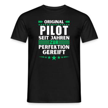 Pilote mûri à la perfection - T-shirt homme - noir - Devant - AI Model Male 178 light (178cm)