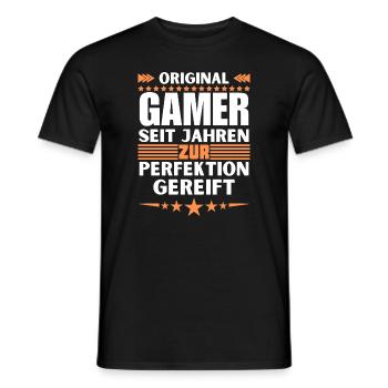 Gamers Matured to Perfection - Men's T-Shirt - black - Front - AI Model Male 178 light (178cm)