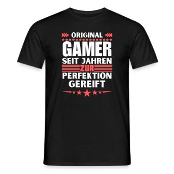 Gamers Matured to Perfection - Men's T-Shirt - black - Front - AI Model Male 178 light (178cm)