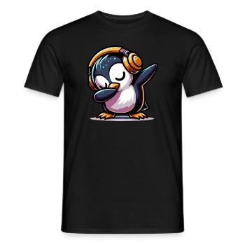 Dabbing Pinguin - Männer T-Shirt - Schwarz - Vorne - AI Model Male 178 light (178cm)