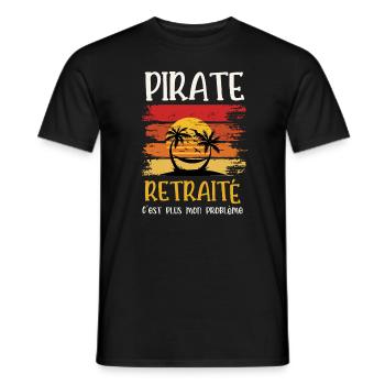 pirate retraité - T-shirt homme - noir - Devant - AI Model Male 178 light (178cm)