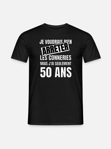 50 ans - T-shirt homme - noir