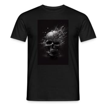 Exploding skull in silver T-shirt black - Men's T-Shirt - black - Front - AI Model Male 178 light (178cm)