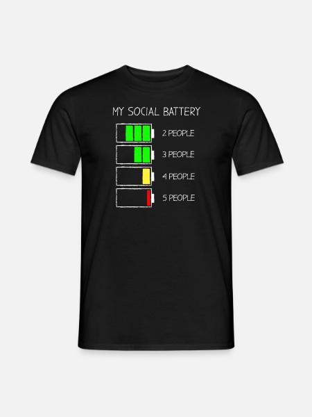 social battery - Männer T-Shirt - Schwarz