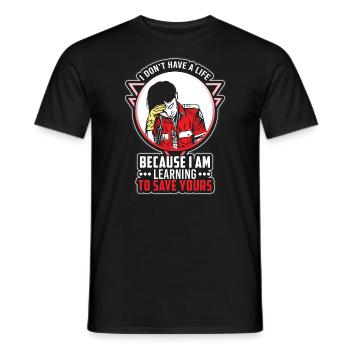 Médecin du service médical d'urgence paramédical - T-shirt homme - noir - Devant - AI Model Male 178 light (178cm)