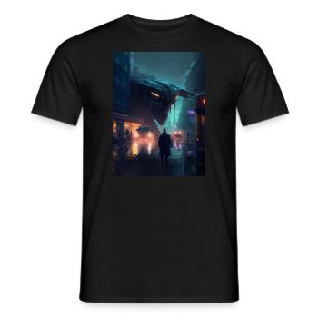 Ville futuriste - T-shirt homme - noir - Devant - AI Model Male 178 light (178cm)