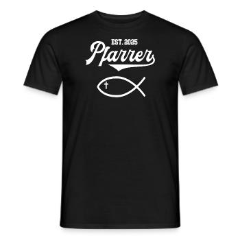 Pfarrer 2025 Fisch Christen Symbol Christentum - Männer T-Shirt - Schwarz - Vorne - AI Model Male 178 light (178cm)