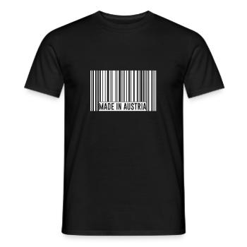 Code à barres | Fabriqué en Autriche - T-shirt homme - noir - Devant - AI Model Male 178 light (178cm)