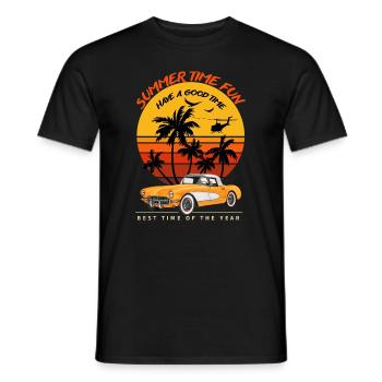 Heure d’été Fun-Sentiment d’été - T-shirt homme - noir - Devant - AI Model Male 178 light (178cm)