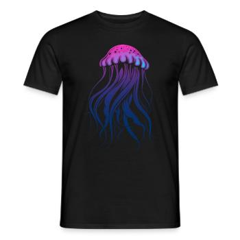Brille avec le courant, Méduse avec des tentacules, Dire - T-shirt homme - noir - Devant - AI Model Male 178 light (178cm)